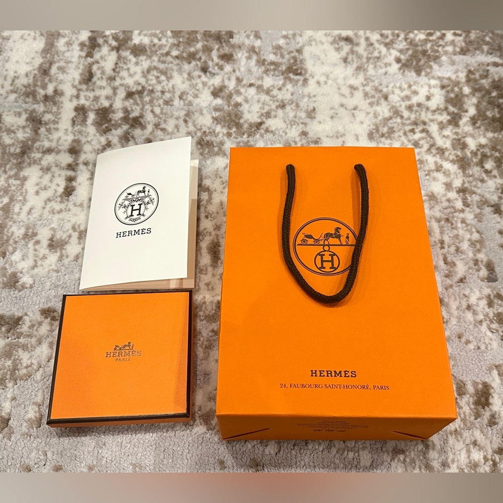Authentic Hermes jewelry box with bag and receipt envelop